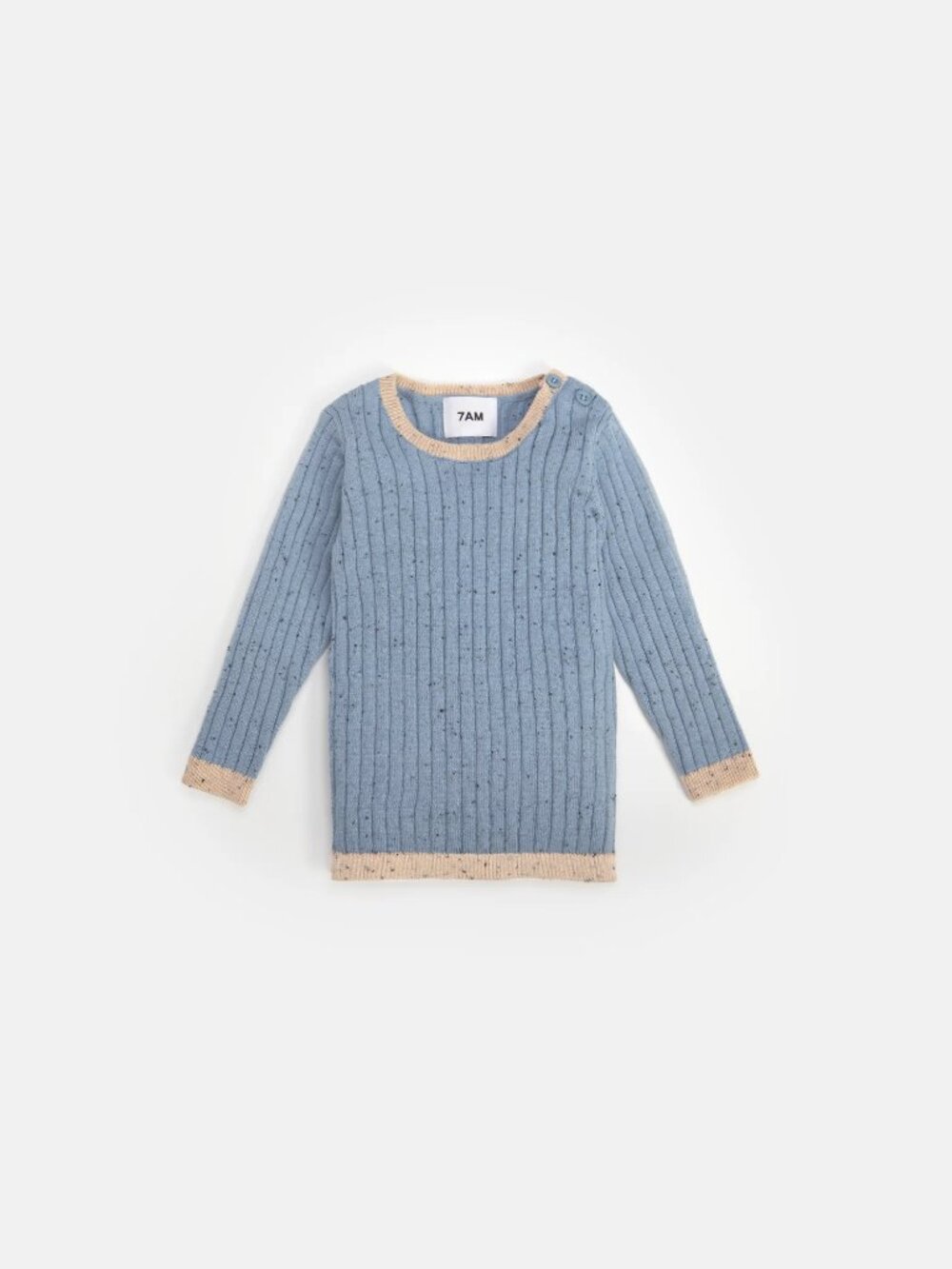 Lake Blue Long Sleeve Top Ribbed, 2-3T